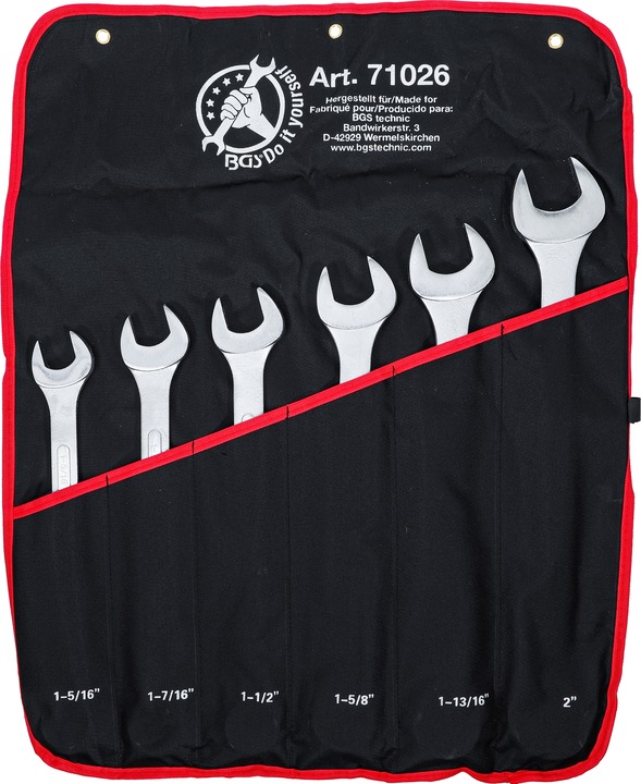 Actual product image BGS Combination Spanner Set XXL Inch Sizes 1-5/16" - 2" 6 pcs. (1.5/16")