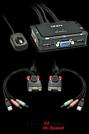 Produktbild Lindy VGA KVM Switch 2 Port USB 2.0 Audio Compact USB 2.0 Audio/Mikrofon