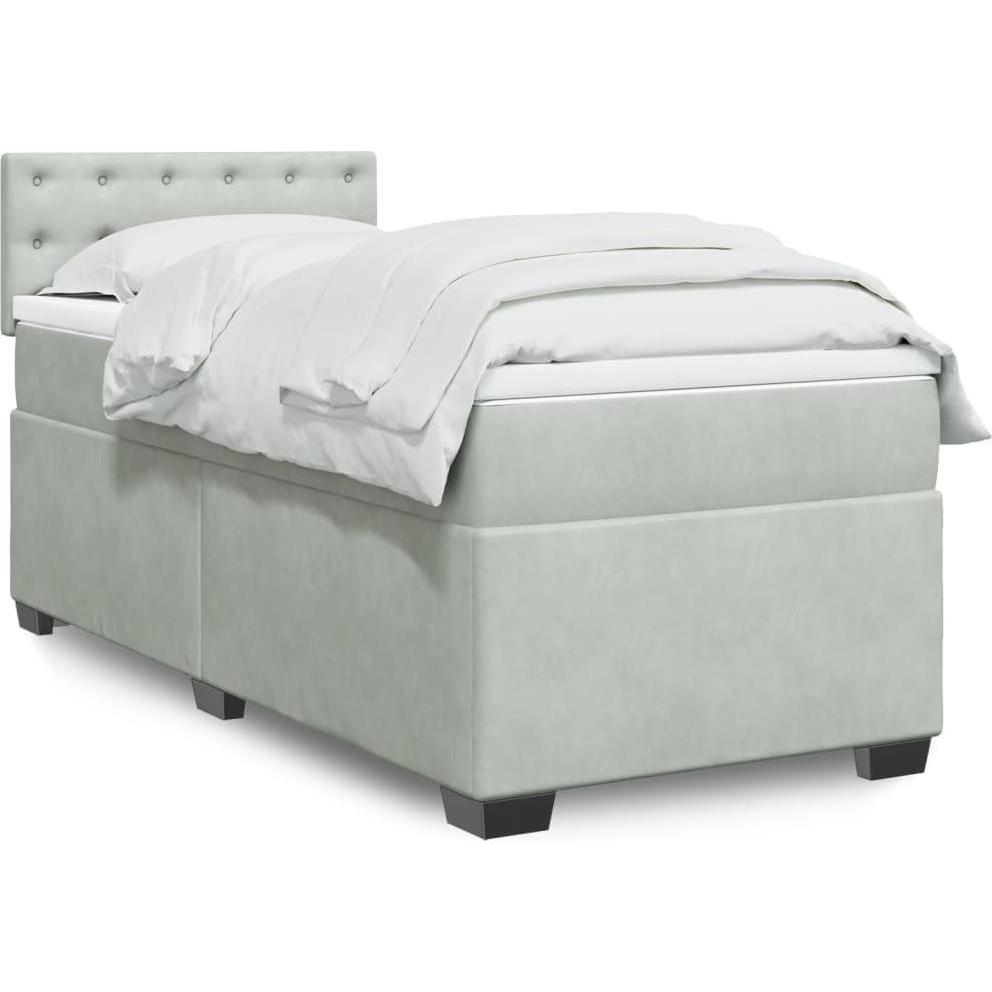 VidaXL, Bett, Bo x springbett mit Matratze 90 x 190 cm Samt (90 x 190 cm)