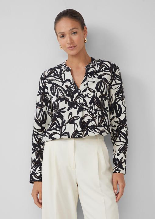 Produktbild s.Oliver Bluse Gemusterte Viskose-Bluse mit Tunika-Ausschnitt (36)