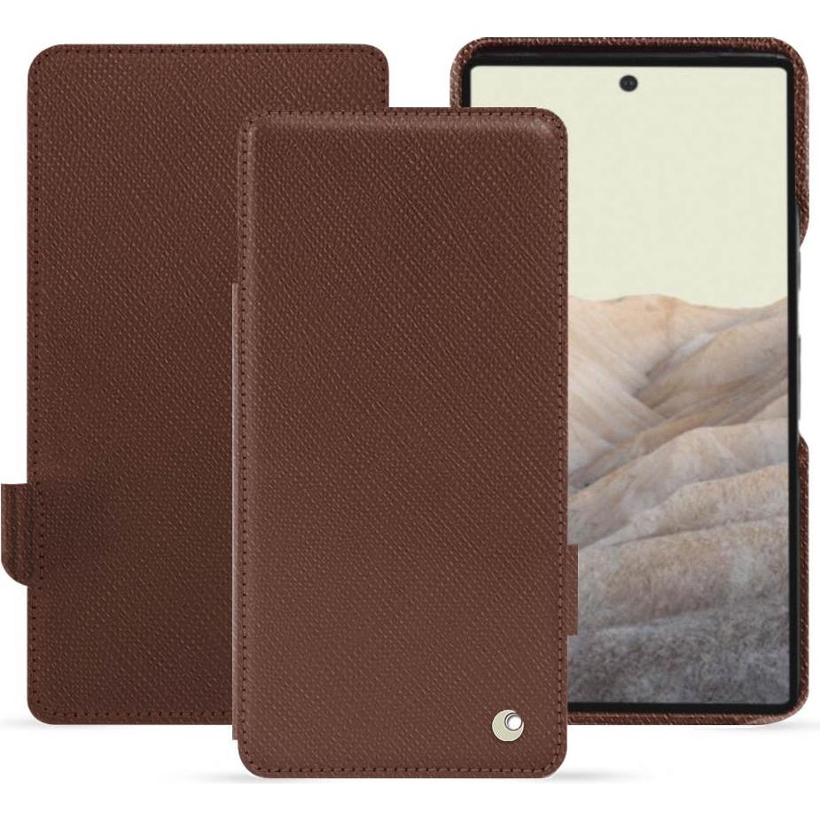 Noreve Lederschutzhülle horizontal (Google Pixel 7 Pro), Smartphone Hülle, Braun
