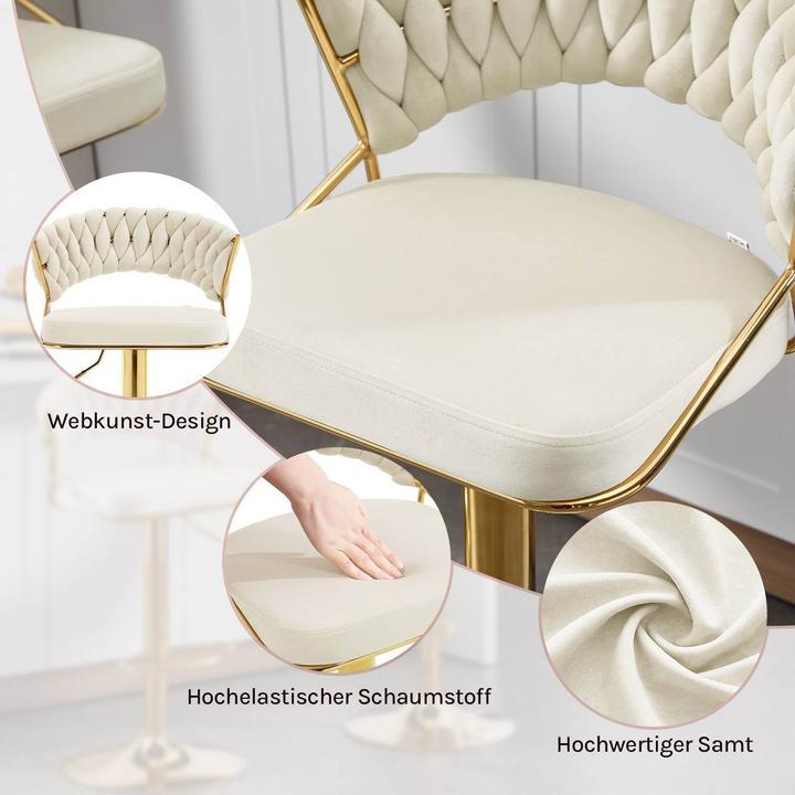 Produktbild Woltu 2x Barhocker höhenverstellbar