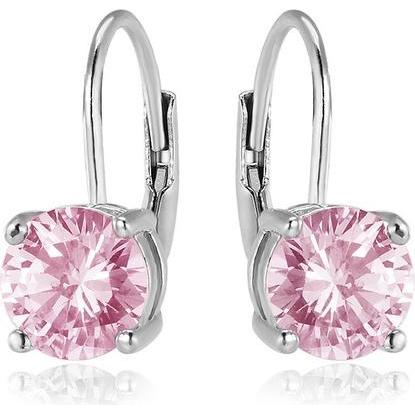 Beneto, Ohrringe, Silver earrings with pink zircons AGUC2233