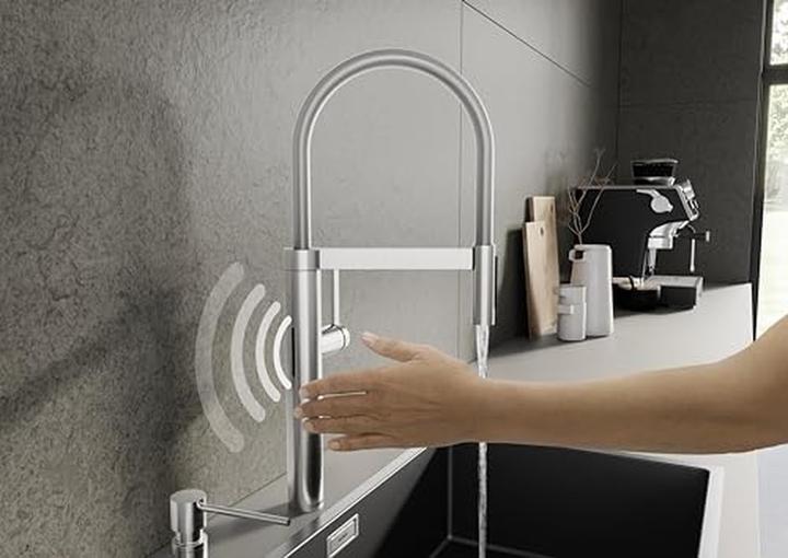 Produktbild Blanco CULINA-S II Sensor PVD steel | Hochdruck | Mit herausziehbarem Schlauch | Wechsel von Klarstr