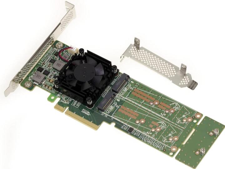 Actual product image Kalea-informatique M2 PCIe 30 x8 controller card for 4x M2 NVMe M Key SSD PLX PEX 8747 chipset