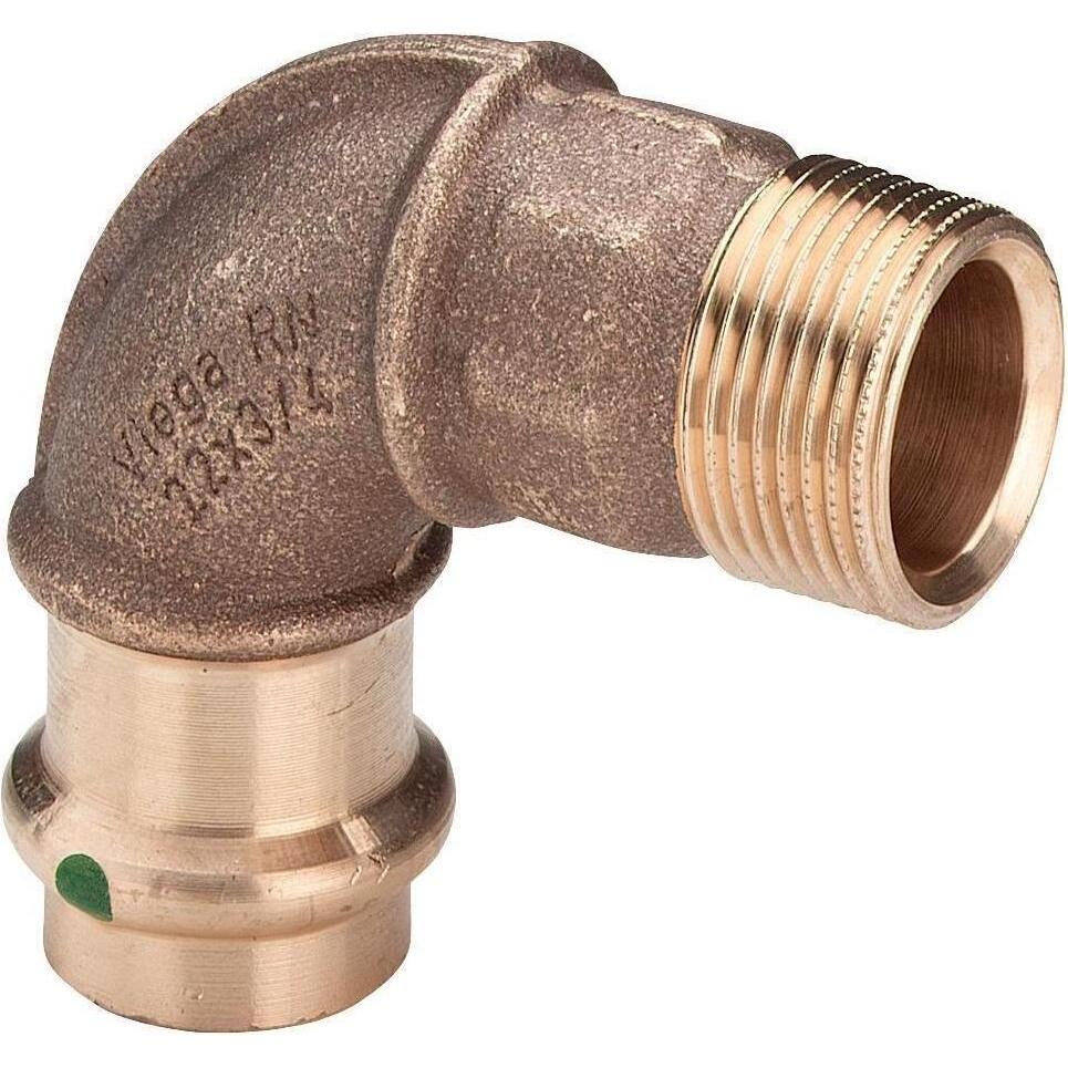 Viega, Rohrverbindungstechnik, Sanpress Biegung 1/2"-15 mm90 Grad, aus Rotguss, SC-gekrümmte Hülse/ Nippel (Pressverbind...