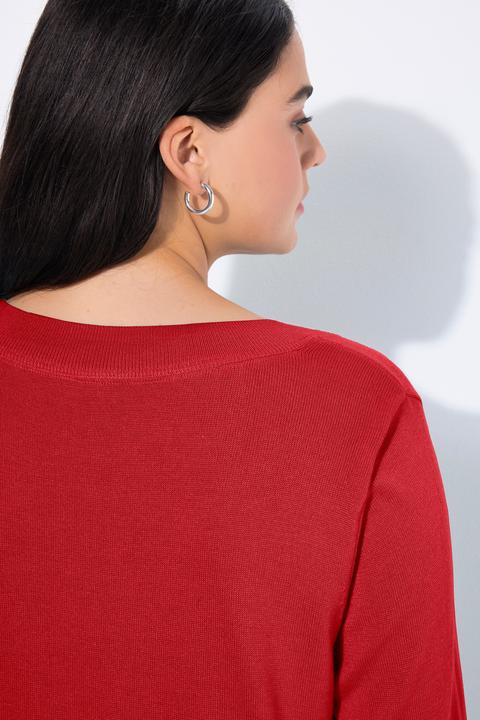 Immagine prodotto Ulla Popken Maglione in morbida maglia fine con scollo a V e maniche lunghe (54)