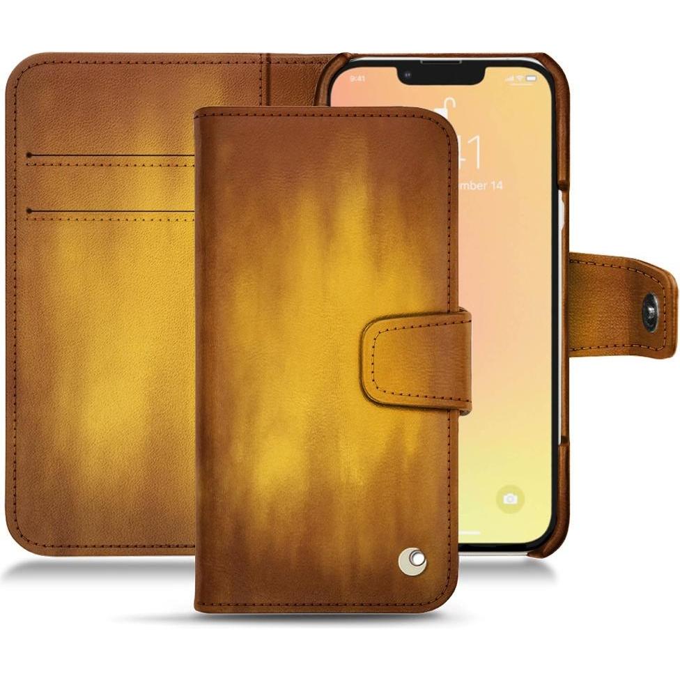 Noreve Lederschutzhülle Wallet (Apple iPhone 13), Smartphone Hülle, Gold