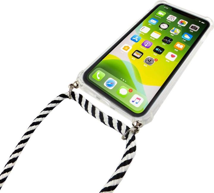 Produktbild König Design Apple iPhone 11 Handykette Hülle mit Band Case zum umhängen mit Kordel Schwarz
