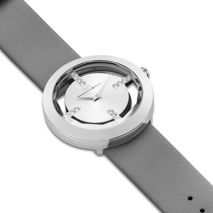 Produktbild Damen Quarzuhr Lucrezia Echtleder grau - 5128 (Analoguhr, 42 mm)