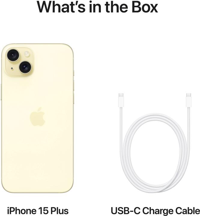 Actual product image Apple iPhone 15 Plus (128 GB, Yellow, 6.70", SIM + eSIM, 48 Mpx, 5G)