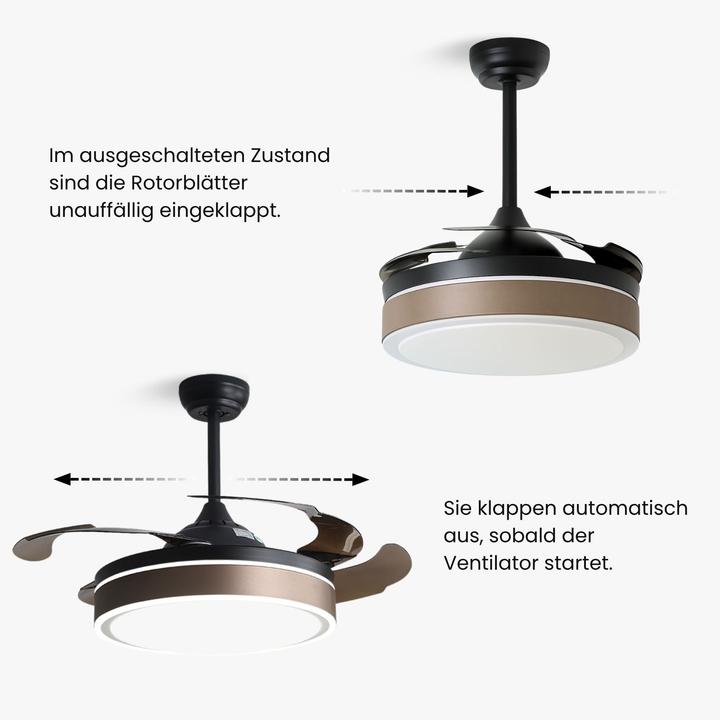 Image du produit Hermex Deckenventilator mit LED-Beleuchtung Deckengebläse Ventilator (35 dB)