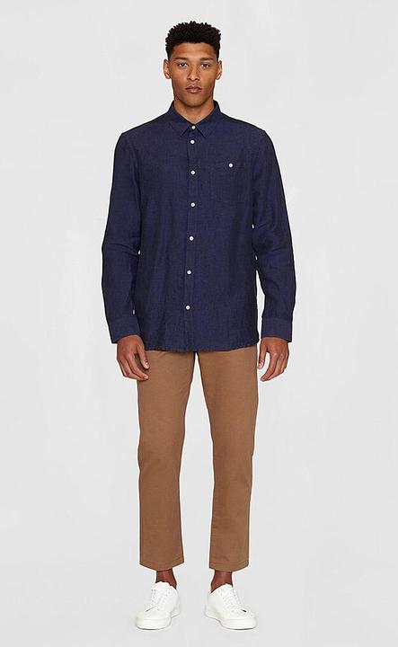 Immagine prodotto KnowledgeCotton Apparel Camicia regolare in lino Yarndyed Total Eclipse (S)