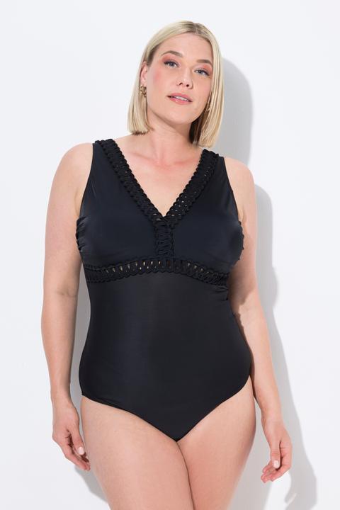 Produktbild Ulla Popken Badeanzug, Zierborten, Softcups, tiefer Rücken, recycelt (56)