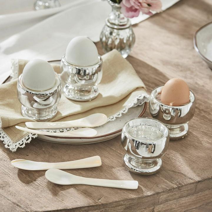 Produktbild Loberon Eierbecher 4er Set Lilligret silber (4x)