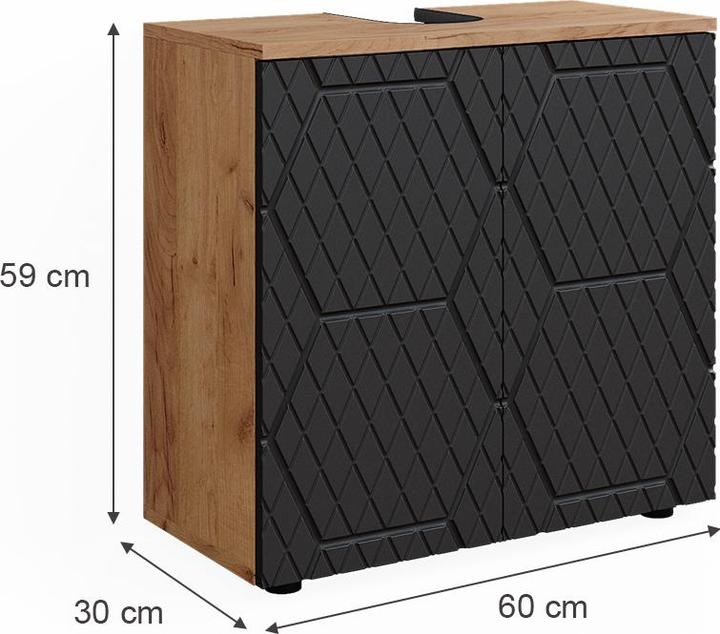Actual product image Vicco Irma with honeycomb structure/anthracite, 60 x 59 cm (60 x 30 x 59 cm)