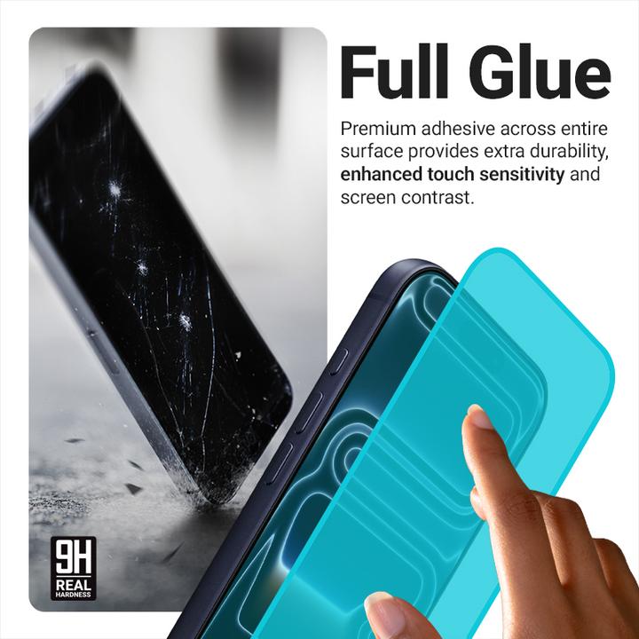 Actual product image Crong EasyShield 2-Pack Tempered Glass for iPhone 16e / iPhone 14 / iPhone 13 / iPhone 13 Pro (2 pi (2 pcs., Apple iPhone 13, Apple iPhone 13 Pro, Apple iPhone 14, Apple iPhone 16e)