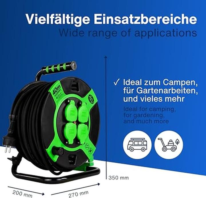 Image du produit REV Enrouleur de câble KU H05RR, 4x 40 m (40 m, 1.50 mm²² mm)