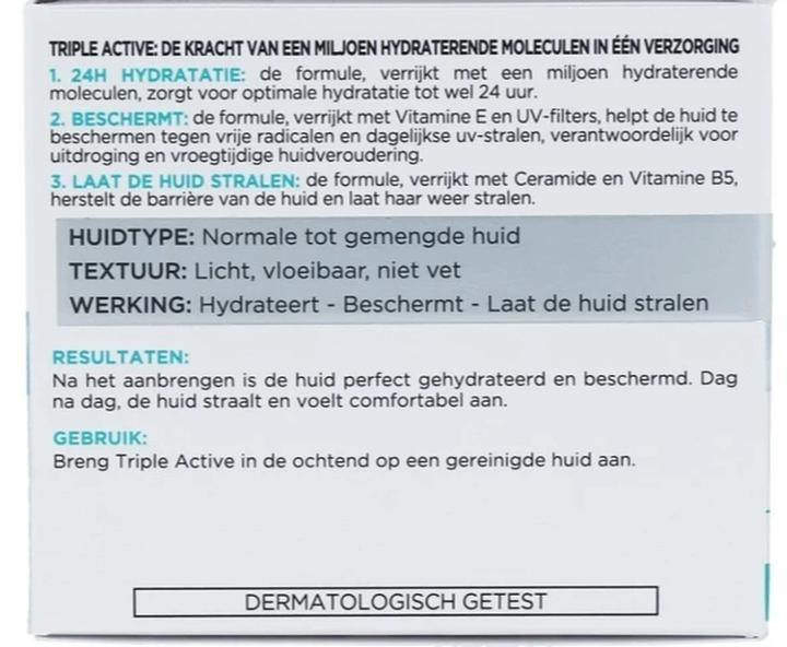 Produktbild L'Oréal Paris L'Oreal Triple Active Multi-Protective Day Cream 24H Hydration for Normal/Combination Skin 50ml (50 ml, Tagescreme)
