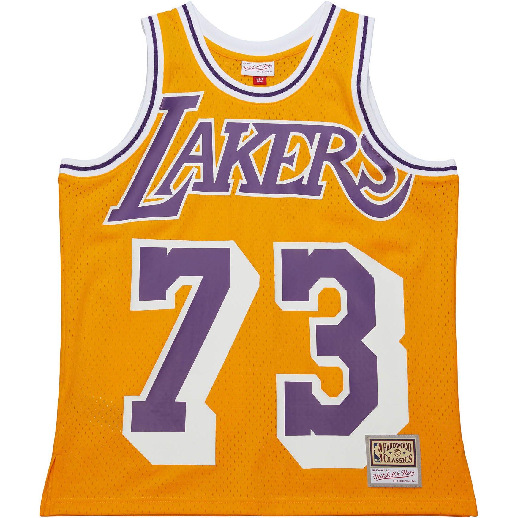 Mitchell & Ness, Herren, Sportshirt, Swingman Mesh Jersey Los Angeles Lakers Dennis Rodman - XXL (XXL), Gold, XXL
