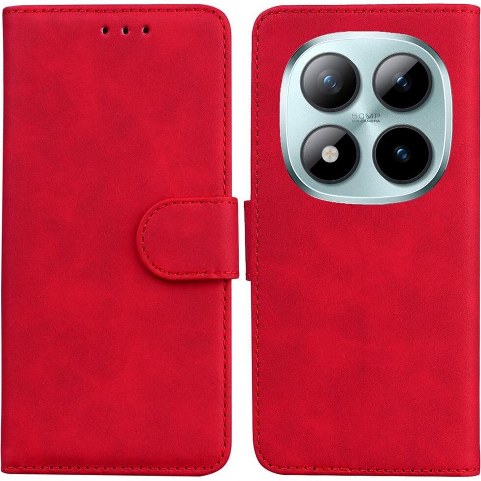 Cover-Discount Xiaomi Redmi Note 15 Pro+ / Poco M8 Pro - Solide Leder Etui Hülle (Mi 8 Pro, Xiaomi Redmi Note 15 Pro+), Cover smartphone, Rosso