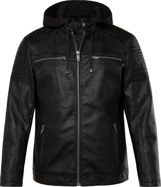 Produktbild Men+ Bikerjacke, Lederoptik, Jersey-Kapuze (7XL)