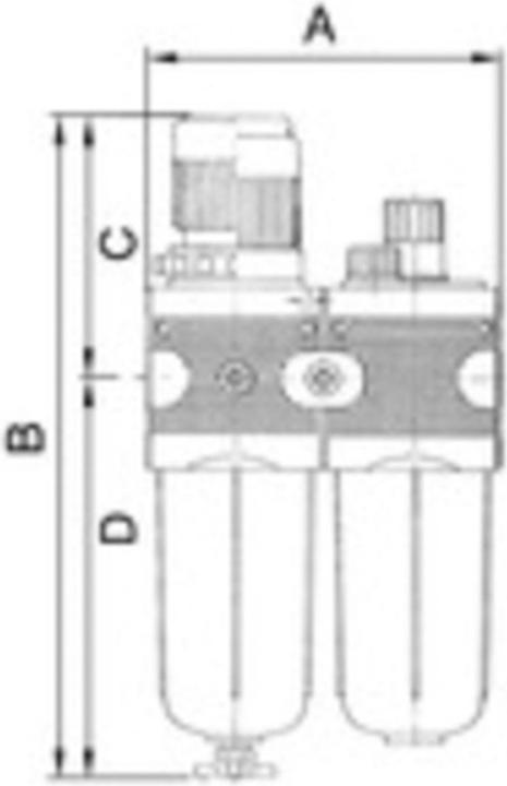 Actual product image Riegler Maintenance unit MULTIFIX thread G 1/2 ″ semi-automatic BG III 2-piece 3500 l/min width 134.8 mm