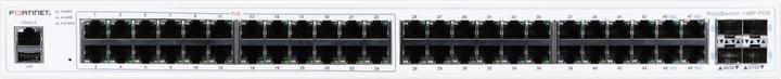 Produktbild Fortinet FS-148F-POE Netzwerk-Switch L2 Gigabit Ethernet (10/100/1000) Power over Ethernet (PoE) 1U Weiss (48 Ports)