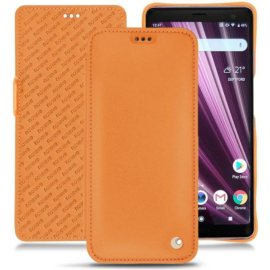 Noreve Lederschutzhülle horizontal (Sony Xperia XZ3), Smartphone Hülle, Orange
