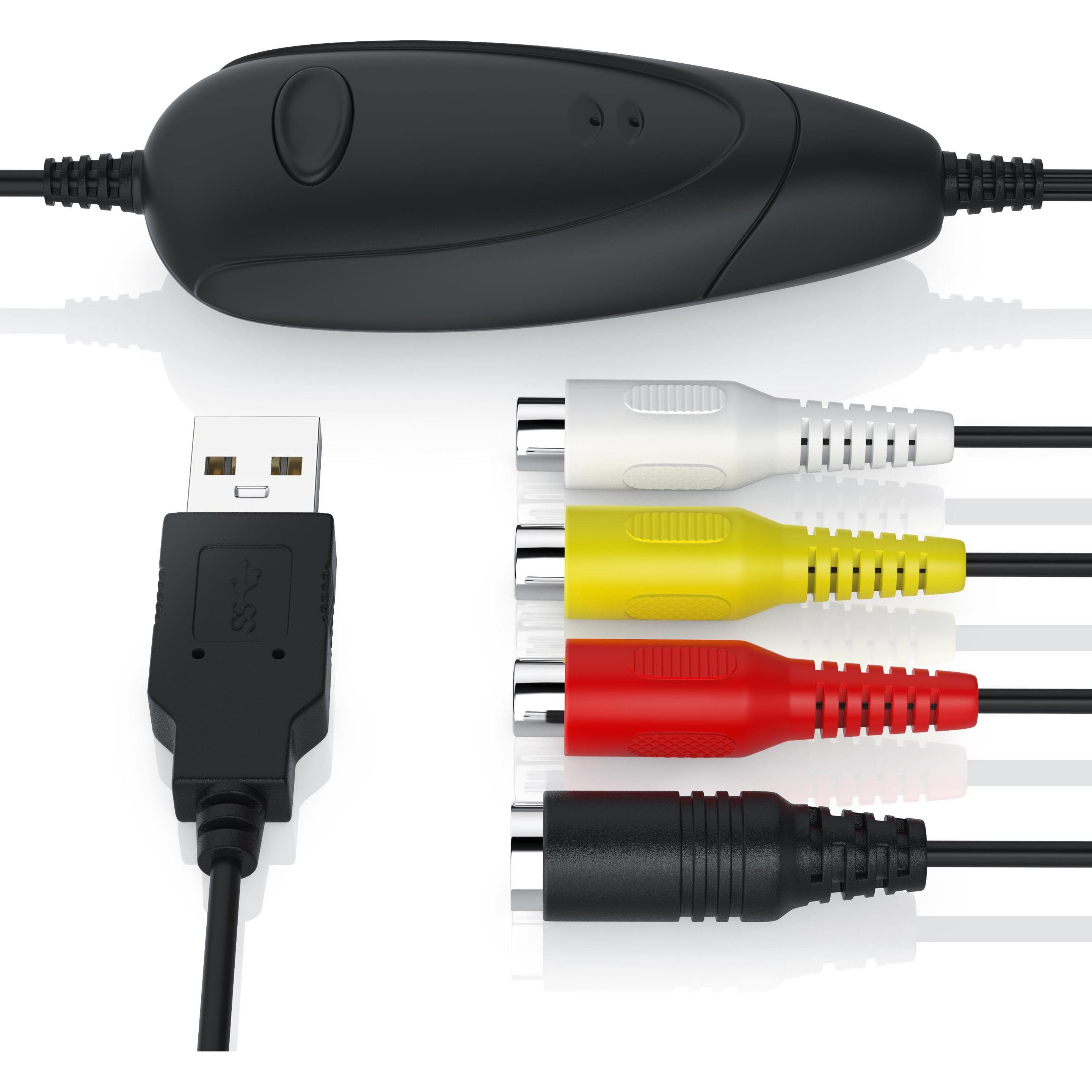 Thumbnail - Aplic USB Audio Video Grabber, Video Audio Wandler, VHS, Videoadapter zur Nachbearbeitung für Windows 11 (USB, analoges ...