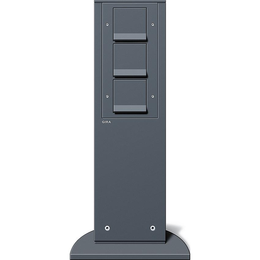Gira, Lichtschalter + Storenschalter, 491mm anthrazit 134128 Energiesäule 3xSCHUKO erh. Ber.-sch.