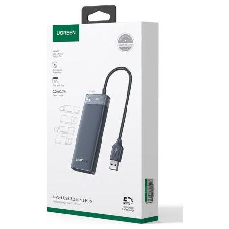 Thumbnail - Ugreen 4-Port USB-A Hub (USB-A, 4 Ports), Dockingstation + USB Hub, Schwarz