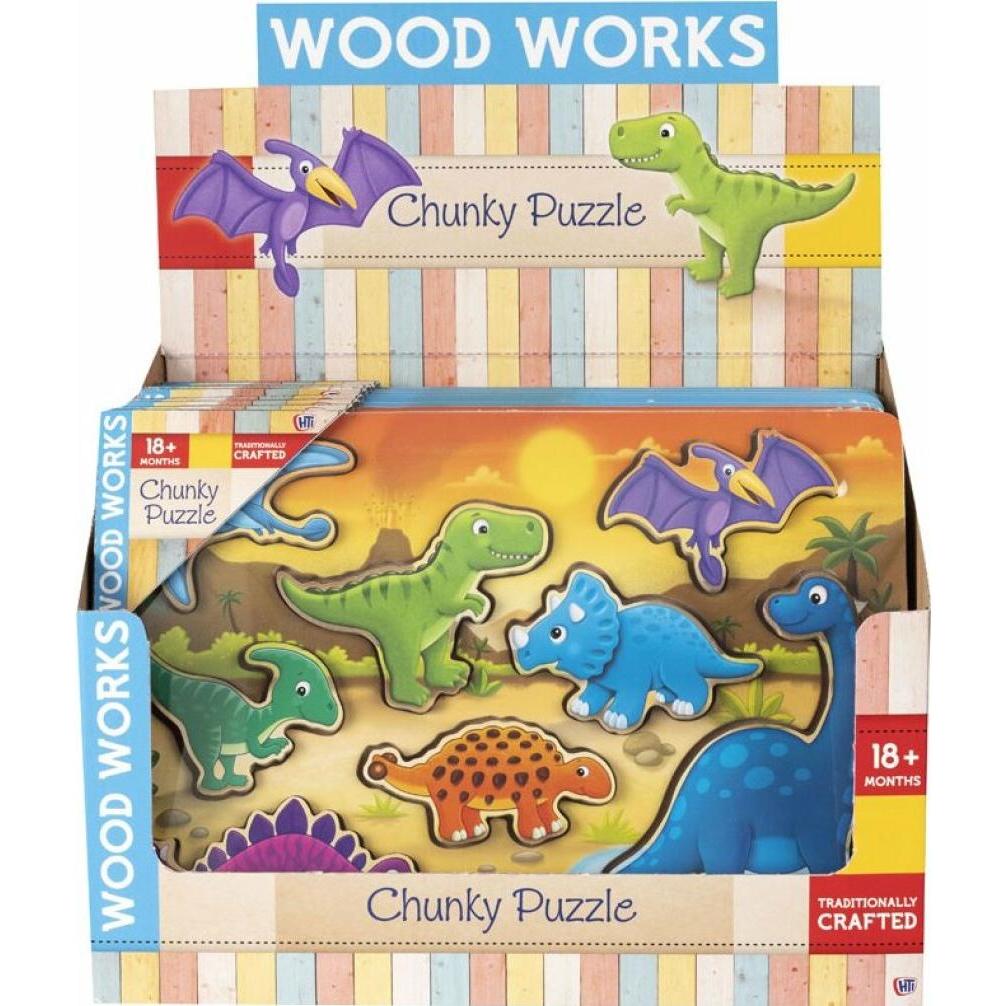 HTI Toys Dinosaurier Holzpuzzle 1pc (Mix)
