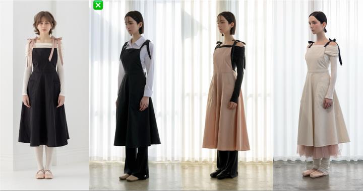 Produktbild K.Blanc Shoulder Ribbon Apron Black + Pink