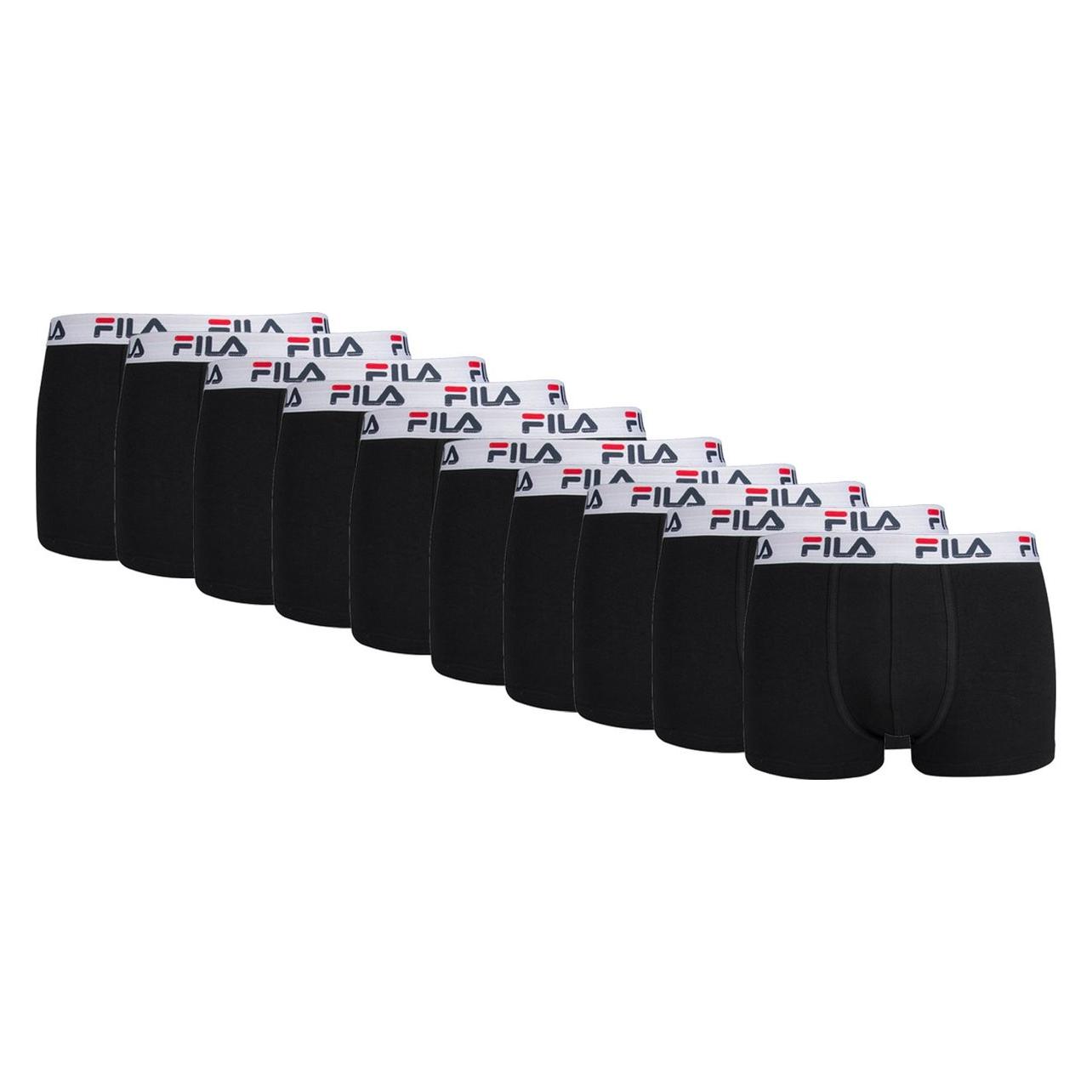 Fila, Mannen, Onderbroek, - Heren Basic Boxershorts - 10 Pack - Maat M - Zwart, Zwart, (M, Verpakking Van 10 Stuks)