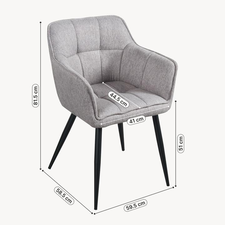 Actual product image En.Casa Esszimmerstuhl Birmingham Grau