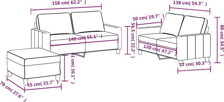 Produktbild vidaXL Sofagarnitur (2-Sitzer)