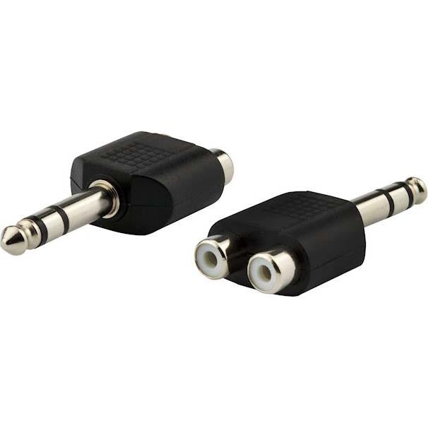 E+P GS 38 6.35mm Stereo 2x RCA Schwarz Kabelschnittstellen-/adapter (GS 38), Audio Adapter, Schwarz