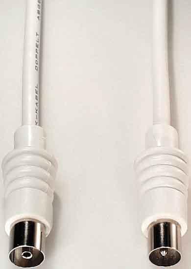 Produktbild E+P HFA 2. Anschluss 1: Coax, Anschluss 2: Koaxial. Kabellänge: 2,5 m, Geschlecht: Männlich/Weiblich (90 dB, Antennenkabel)