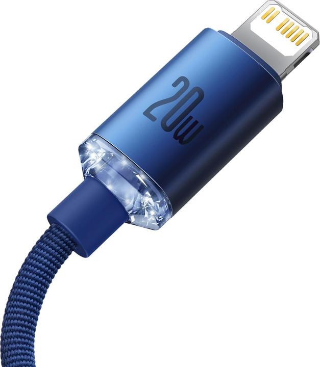 Produktbild Baseus Crystal Shine Series Fast Charging Data Cable Type-C to iP 20W 2m Blue (2 m, USB 2.0, 20 W)