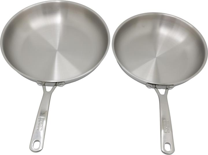 Image du produit Kuhn Rikon ALLROUND Set de poêles à frire sans revêtement Ø 24 + 28 cm (24 cm, Poêle à frire, Acier inoxydable)