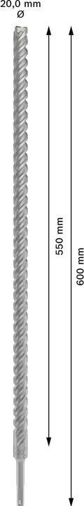Immagine prodotto Bosch Professional Zubehör Punta a martello PRO SDS plus-5X, 20 x 550 x 600 mm (fino a 20 millimetri)