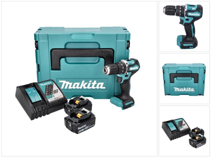 Produktbild Makita DHP 487 RMJ Akku Schlagbohrschrauber 18 V 40 Nm Brushless + 2x Akku 4,0 Ah + Ladegerät + Makp