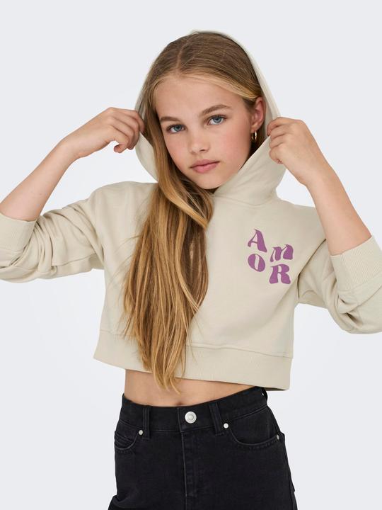 Produktbild Only Normal geschnitten Rundhals Gerippte Ärmelbündchen Tief angesetzte Schulter Sweatshirt Sweatshirt (122, 128)