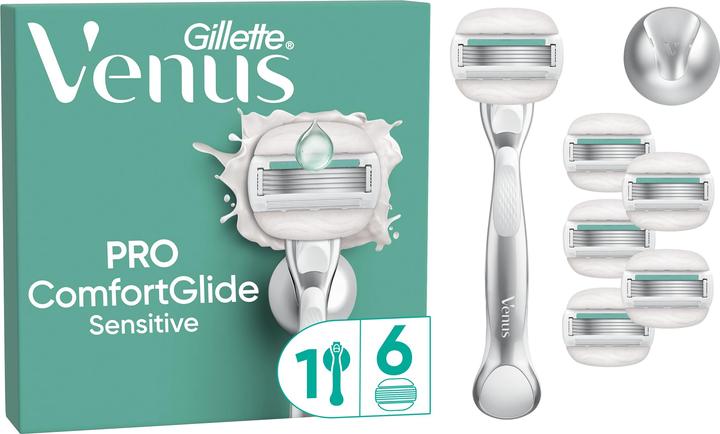 Gillette Venus Comfortglide Sensitive System Blades + Handpiece Replacement Blades 6s