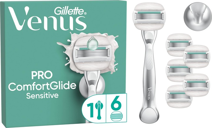 Image du produit Gillette Venus Comfortglide Sensitive Lames système + pièce à main Lames de rechange 6 pcs.