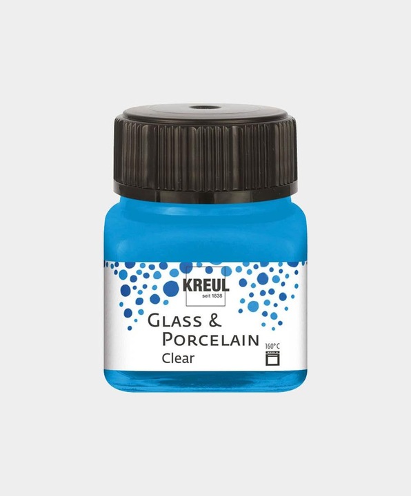 Produktbild Kreul Glass & Porcelain Clear, Porzellan- und Glasfarbe (Wasserblau, 20 ml)