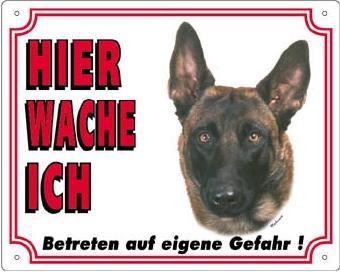 Actual product image Nobby Warning plate Malinois