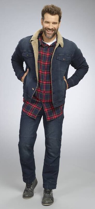 Image du produit Terrax Veste en jean avec doublure en teddy, couleur bleu jean, taille XL (XL)