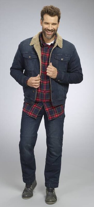 Image du produit Terrax Veste en jean avec doublure en teddy, couleur bleu jean, taille XL (XL)